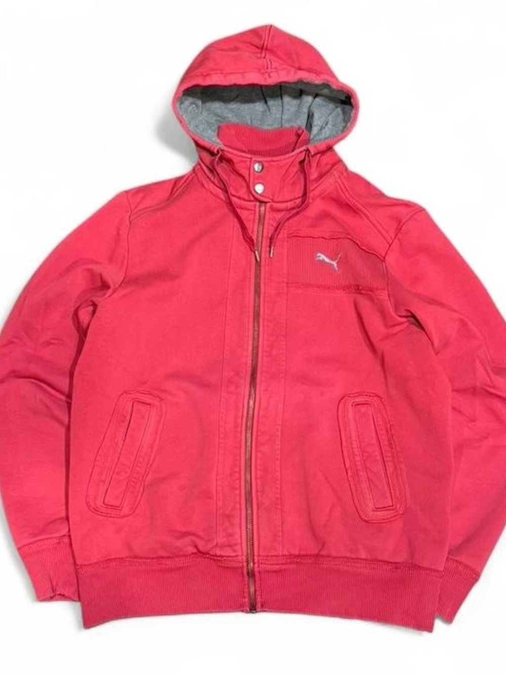 Y2K Puma Distressed Pink Zip Up Hoodie